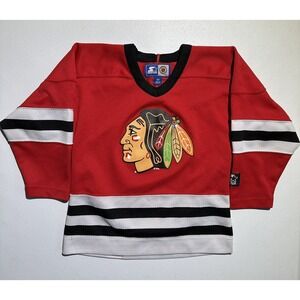 Vintage‎ 90s Starter Youth Chicago Blackhawks Jersey Boy's Size M NHL Hockey